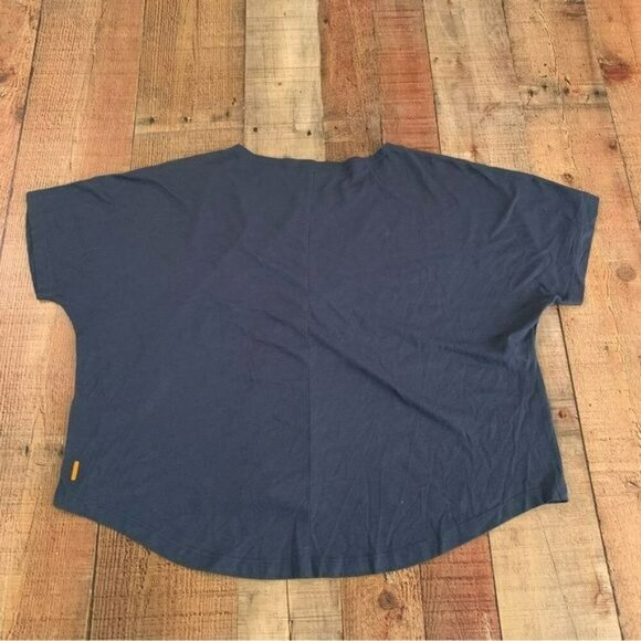 Lucy womens size xs oversized blue short sleeve graphic tshirt boxy tee high low - Picture 7 of 8